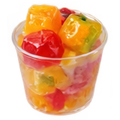 Vaso de gelatina de frutas